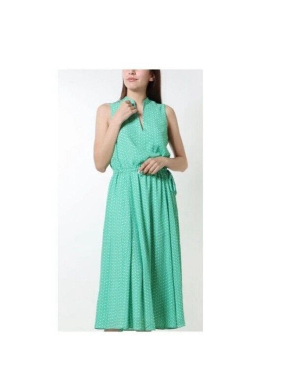 ANNE KLEIN Jenna Drawstring Midi Dress Clover Small NWT
